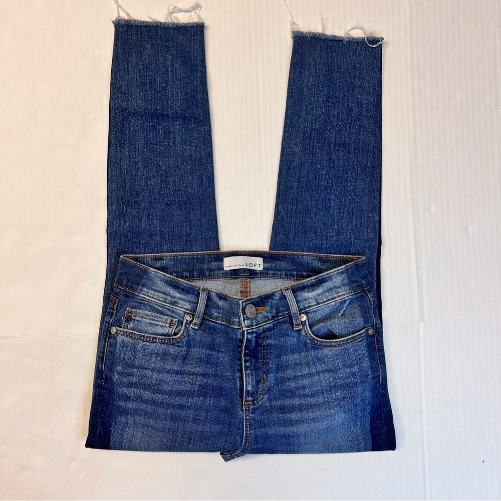 LOFT Womens Blue Denim Western 5 Pocket Medium Wash Low Rise Skinny Jeans Size 2